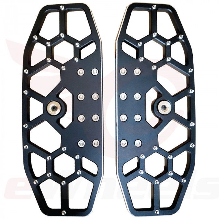 Web Pattern, CNC Spiked Pedal Set, Interchangeable Brackets